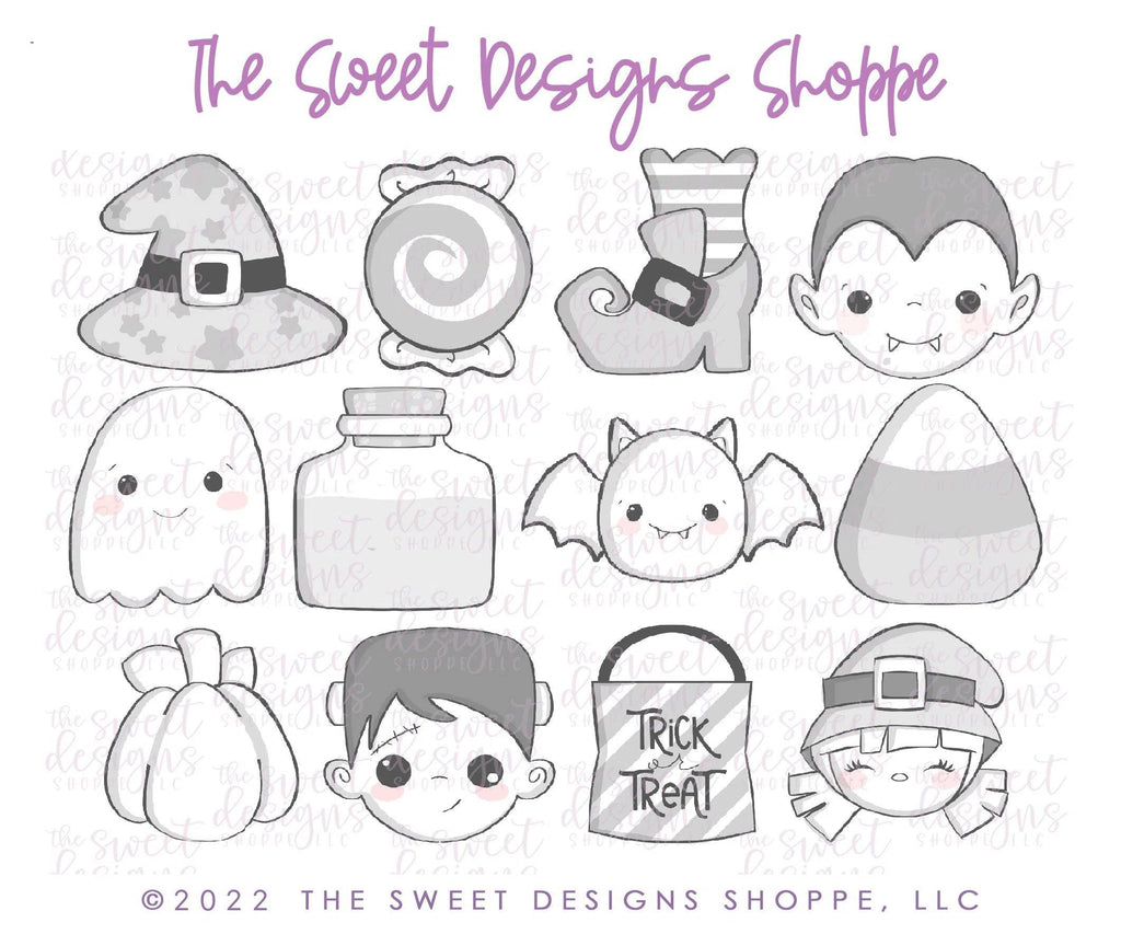 Cookie Cutters - 12 Days of Halloween Set - Set of 12 Cookie Cutters - The Sweet Designs Shoppe - TSDS - - ALL,Cookie Cutter,halloween,Halloween set,Halloween Sets,Mini Set,Mini Sets,Promocode,regular sets,set,sets,STL