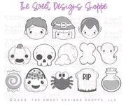Cookie Cutters - 13 Nights of Halloween Calendar Set - Set of 13 Cookie Cookie Cutters - The Sweet Designs Shoppe - TSDS - - ALL,Cookie Cutter,halloween,Halloween set,Mini Set,Mini Sets,misscookiepackaging,Promocode,set,sets,STL