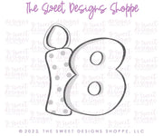 Cookie Cutters - 18 Birthday Candle - Cookie Cutter - The Sweet Designs Shoppe - TSDS - - ALL,Birthday,candles,celebration,Cookie Cutter,happybirthdday,Lady Milk Stache,Lady MilkStache,LadyMilkStache,Promocode,STL