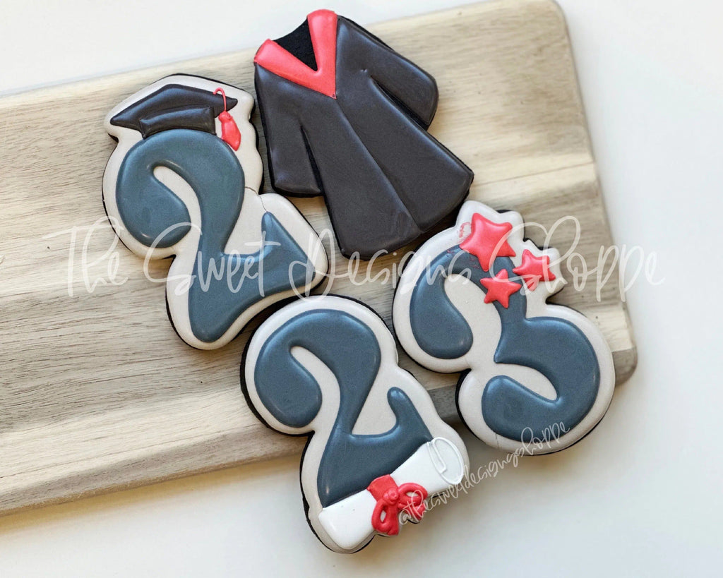 Cookie Cutters - 2023 Graduation Set - Set of 4 - Regular Size- Cookie Cutters - The Sweet Designs Shoppe - Set of 4 - Regular Size Cutters ( 4-1/4" Longest). - ALL, back to school, Cookie Cutter, Grad, Graduation, graduations, Promocode, regular sets, School, School / Graduation, school supplies, set