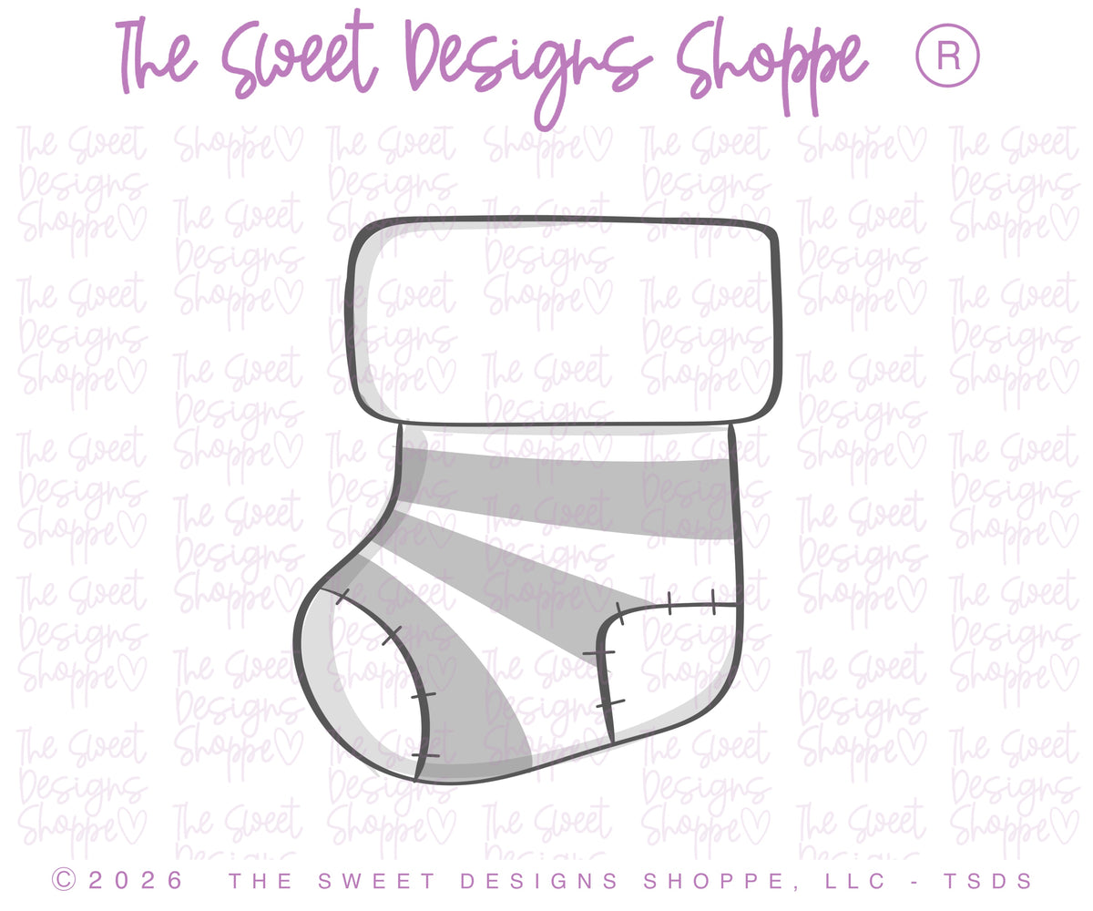 Cookie Cutters - 2026 Chunky Stocking - Cookie Cutter - The Sweet Designs Shoppe - TSDS - - 2026 Chunky stocking,ALL,Christmas,Christmas / Winter,christmas 2026,chunky stocking,Cookie Cutter,new,Promocode,STL,Stocking