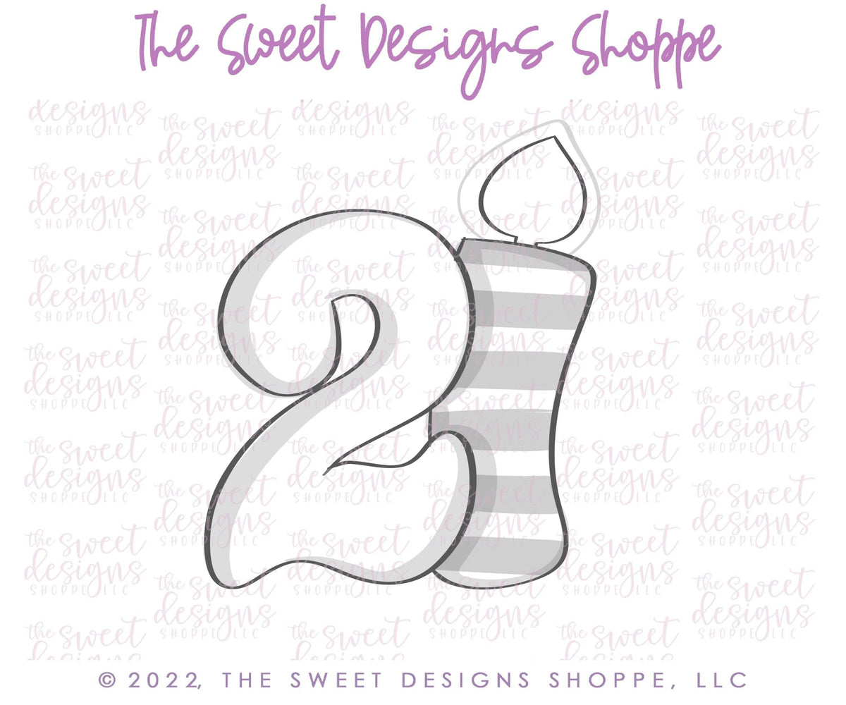 Cookie Cutters - 21 Birthday Candle - Cookie Cutter - The Sweet Designs Shoppe - TSDS - - ALL,Birthday,candles,celebration,Cookie Cutter,happybirthdday,Lady Milk Stache,Lady MilkStache,LadyMilkStache,Promocode,STL
