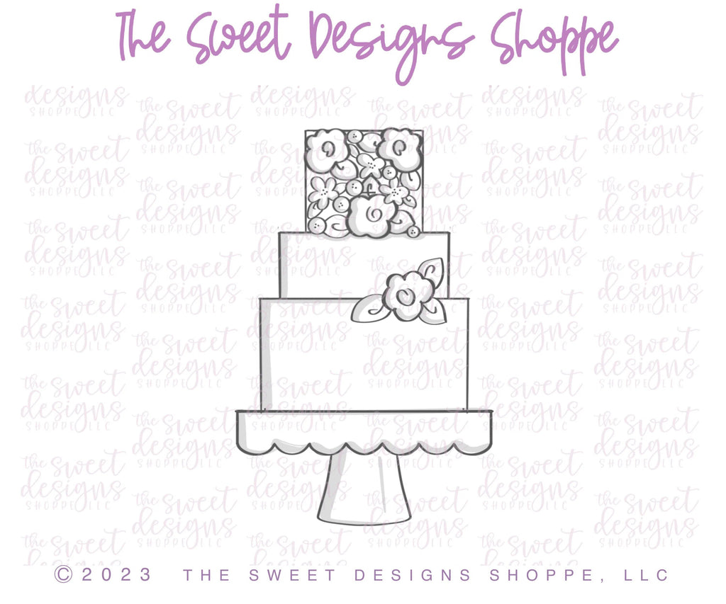 Cookie Cutters - 3 Tier Wedding Cake - Cookie Cutter - Sweet Designs Shoppe - - ALL, Bachelorette, Birthday, Bridal, Bridal Shower, cake, Christmas, Cookie Cutter, Food, Food & Beverages, Promocode, Sweet, Sweets, Wedding