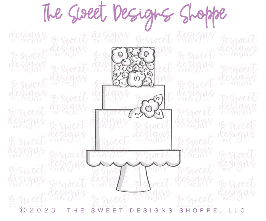 Cookie Cutters - 3 Tier Wedding Cake - Cookie Cutter - The Sweet Designs Shoppe - TSDS - - ALL,Bachelorette,Birthday,Bridal,Bridal Shower,cake,Christmas,Christmas / Winter,Cookie Cutter,Food,Food & Beverages,Promocode,STL,Sweet,Sweets,Wedding