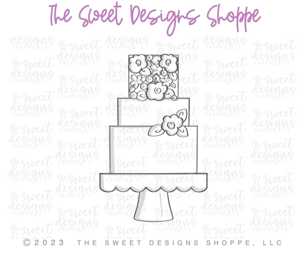 Cookie Cutters - 3 Tier Wedding Cake - Cookie Cutter - The Sweet Designs Shoppe - - ALL, Bachelorette, Birthday, Bridal, Bridal Shower, cake, Christmas, Christmas / Winter, Cookie Cutter, Food, Food & Beverages, Promocode, Sweet, Sweets, Wedding