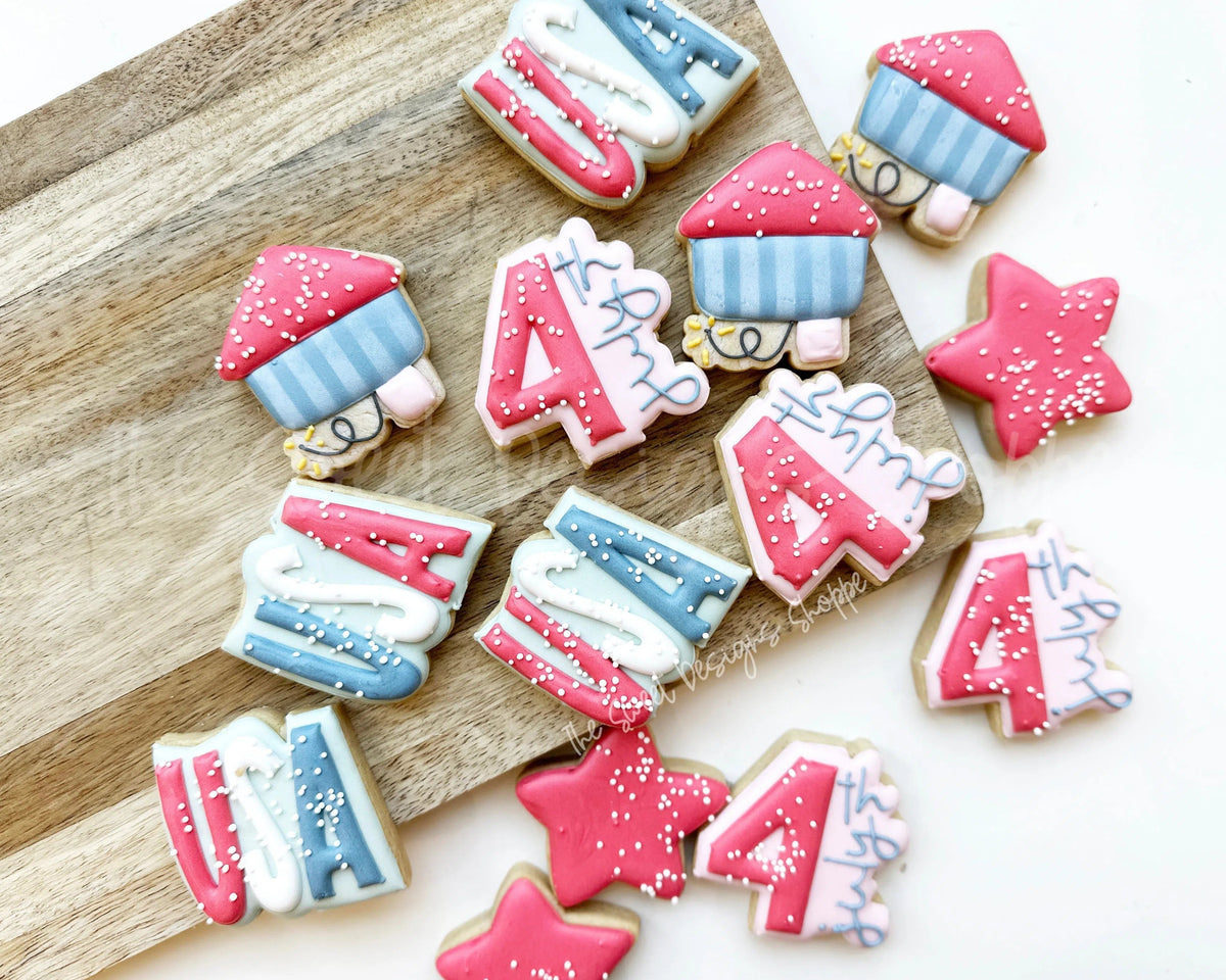 Cookie Cutters - 4th of July Cookie Cutters Set - Set of 4 Cookie Cutters - The Sweet Designs Shoppe - TSDS - - 4th,4th July,4th of July,ALL,Cookie Cutter,Mini Sets,Patriotic,Patriotric,Promocode,regular sets,set,STL,USA