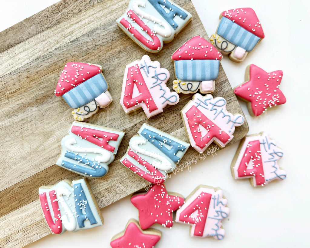 Cookie Cutters - 4th of July Cookie Cutters Set - Set of 4 Cookie Cutters - The Sweet Designs Shoppe - TSDS - - 4th,4th July,4th of July,ALL,Cookie Cutter,Mini Sets,Patriotic,Promocode,regular sets,set,STL,USA