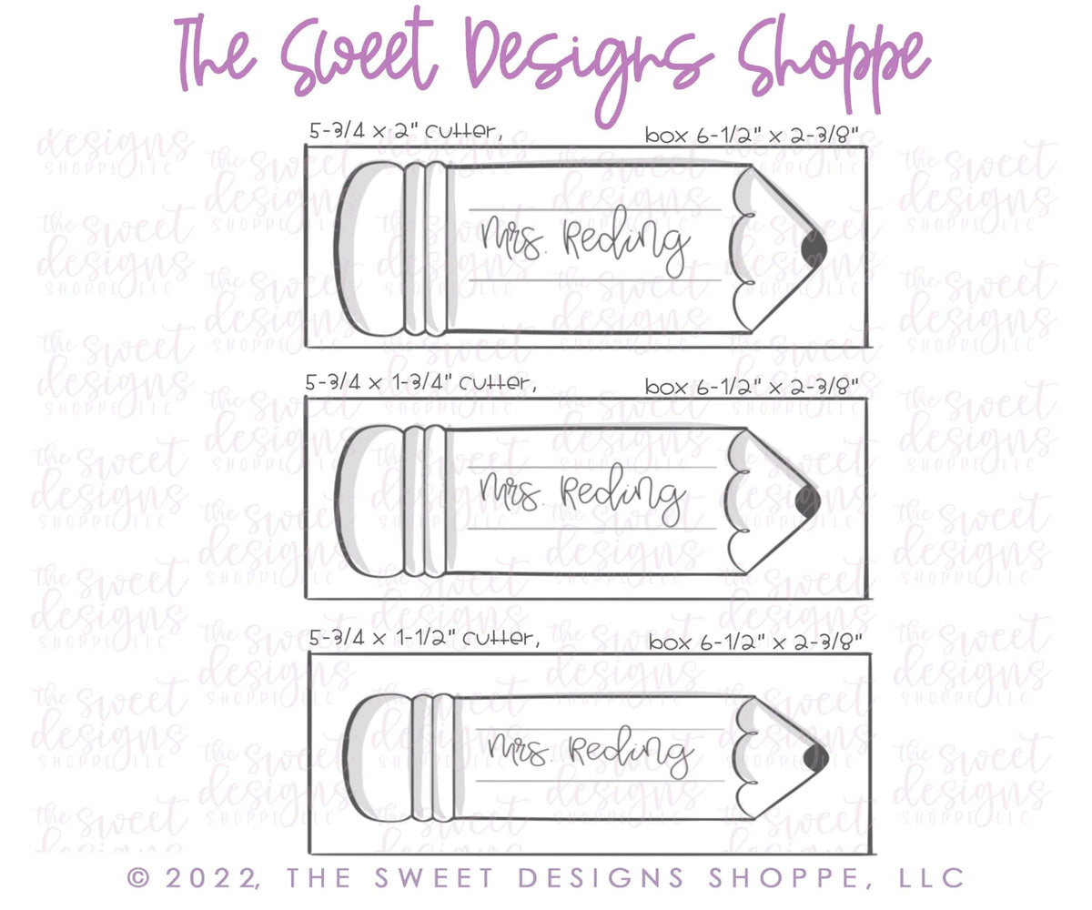 Cookie Cutters - 5.75" Long Pencil Plaque Cookie Cutters Set - Set of 3 - Cookie Cutters - The Sweet Designs Shoppe - TSDS - - ALL,Cookie Cutter,Grad,Graduation,graduations,Mini Set,Mini Sets,Promocode,regular sets,School / Graduation,set,sets,Teacher,Teacher Appreciation,teaching partners