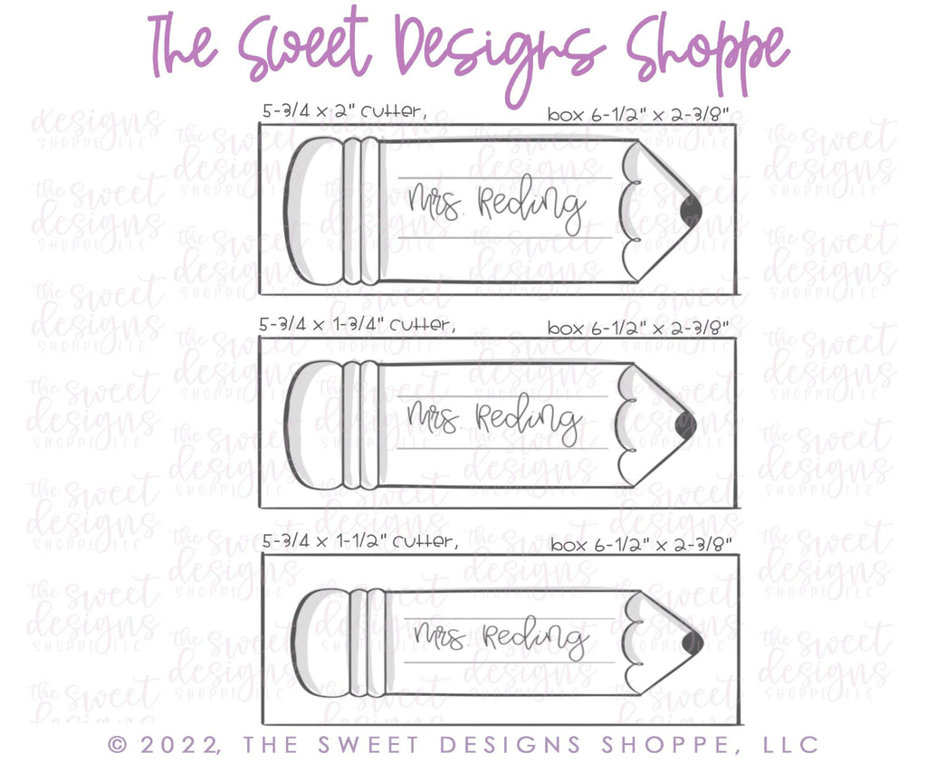 Cookie Cutters - 5.75" Long Pencil Plaque Cookie Cutters Set - Set of 3 - Cookie Cutters - The Sweet Designs Shoppe - TSDS - - ALL,Cookie Cutter,Grad,Graduation,graduations,Mini Set,Mini Sets,Promocode,regular sets,School / Graduation,set,sets,Teacher,Teacher Appreciation,teaching partners