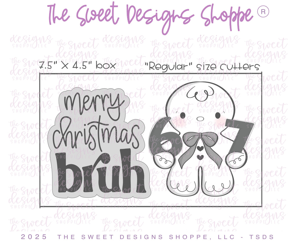 Cookie Cutters - 6-7 Christmas bruh Set - Set of 4 - Cookie Cutters - The Sweet Designs Shoppe - TSDS - - 67,ALL,Christmas,Christmas / Winter,Cookie Cutter,Ginger boy,ginger bread,Ginger girl,Gingerboy,gingerbread,Gingergirl,new,PLAQUES HANDLETTERING,Promocode,regular sets,Santa,Santa Claus,set,Snowman,STL