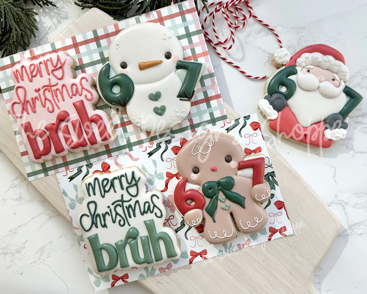 Cookie Cutters - 6-7 Christmas bruh Set - Set of 4 - Cookie Cutters - The Sweet Designs Shoppe - TSDS - - 67,ALL,Christmas,Christmas / Winter,Cookie Cutter,Ginger boy,ginger bread,Ginger girl,Gingerboy,gingerbread,Gingergirl,PLAQUES HANDLETTERING,Promocode,regular sets,Santa,Santa Claus,set,Snowman,STL