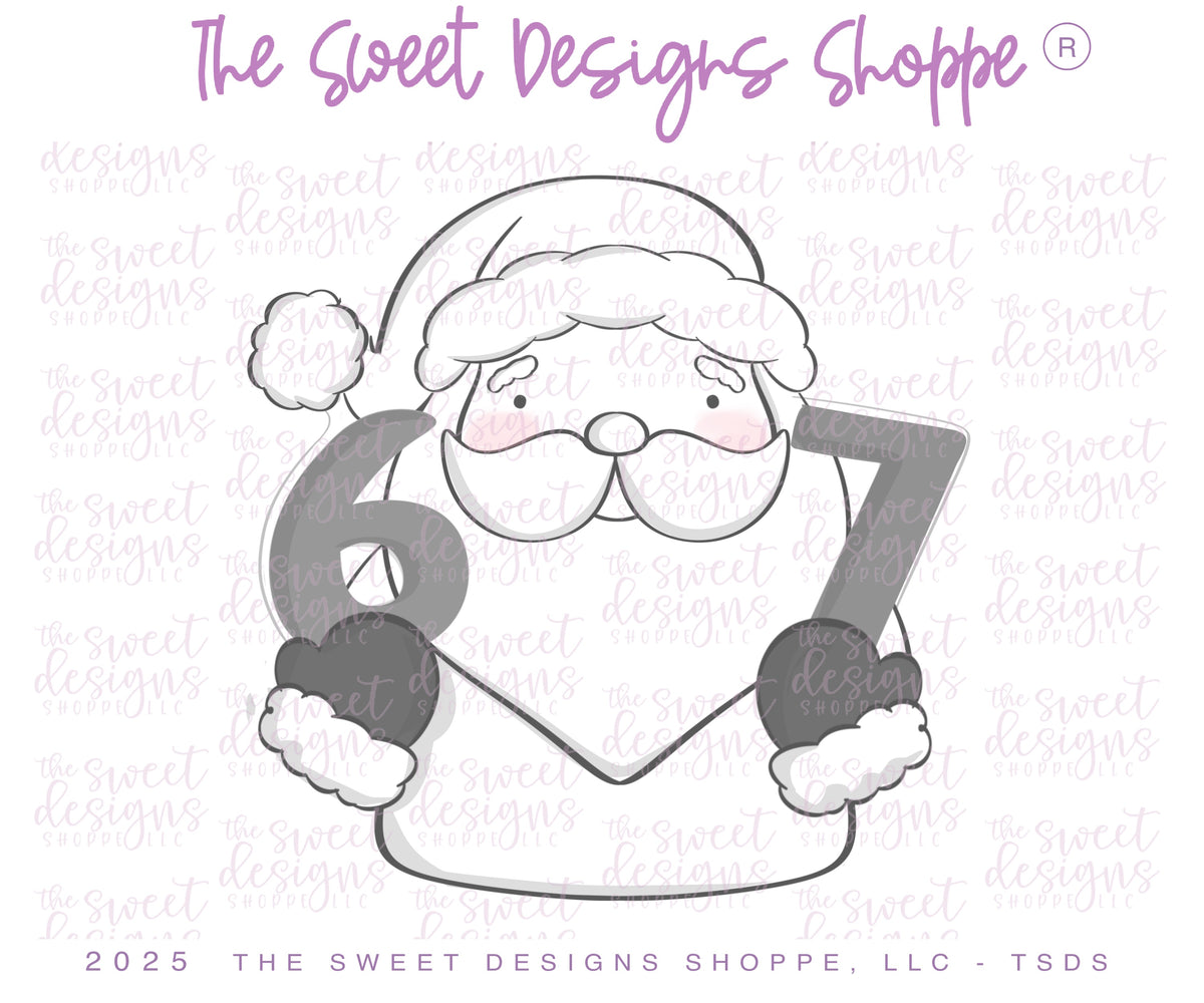 Cookie Cutters - 6 - 7 Santa - Cookie Cutter - The Sweet Designs Shoppe - TSDS - - 67,ALL,Christmas,Christmas / Winter,Cookie Cutter,Promocode,Santa,Santa Claus,STL