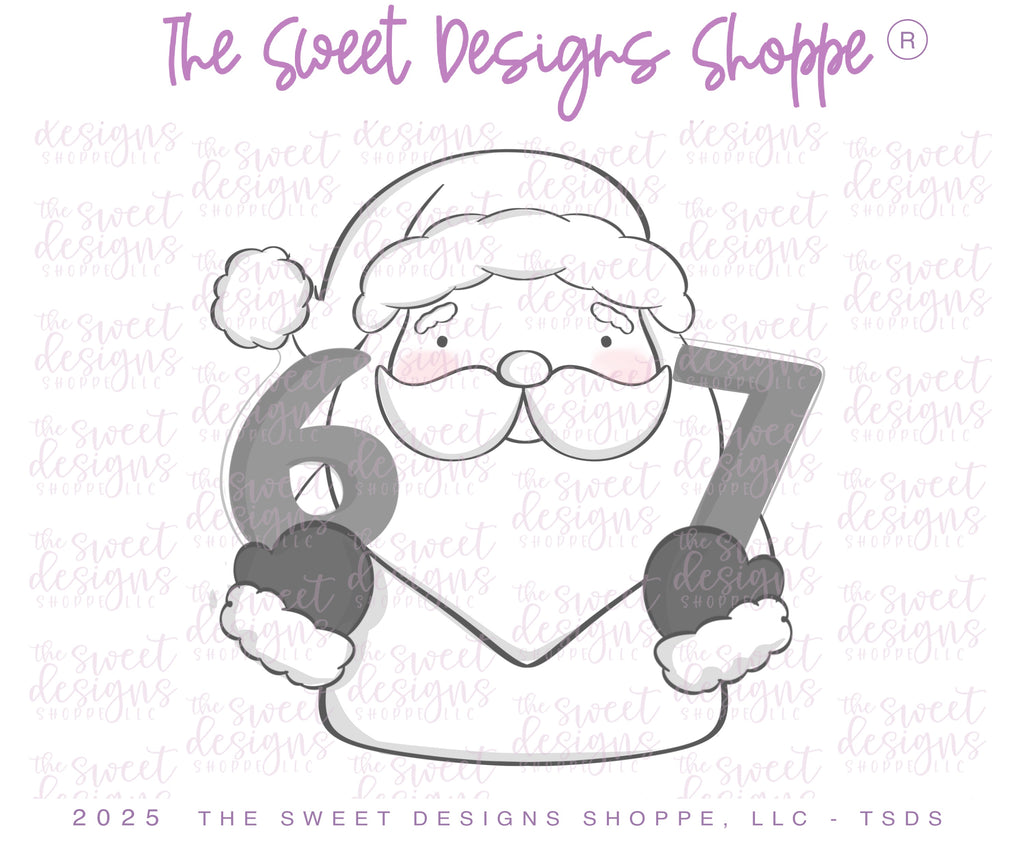 Cookie Cutters - 6 - 7 Santa - Cookie Cutter - The Sweet Designs Shoppe - TSDS - - 67,ALL,Christmas,Christmas / Winter,Cookie Cutter,new,Promocode,Santa,Santa Claus,STL