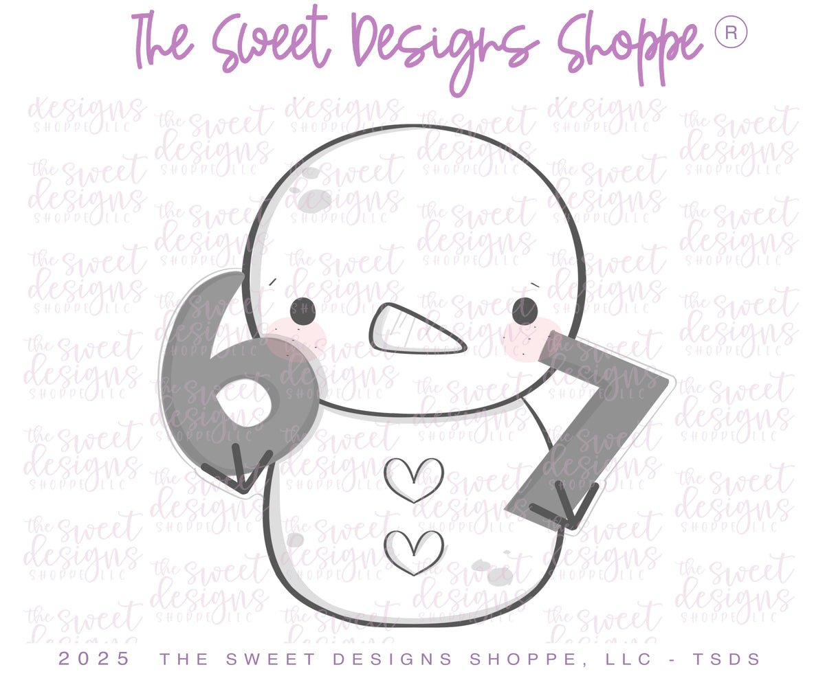 Cookie Cutters - 6 - 7 Snowman - Cookie Cutter - The Sweet Designs Shoppe - TSDS - - 67,ALL,Christmas,Christmas / Winter,Cookie Cutter,Promocode,Snowman,STL
