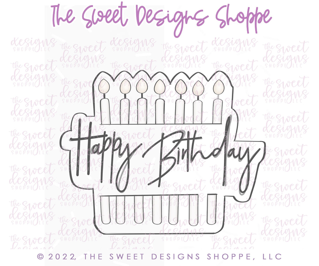 Cookie Cutters - 6 B's Creations: "Birthday" Class Cookie Cutters Set - Set of 6 Cookie Cutters - Online class not included - The Sweet Designs Shoppe - - 6b, 6bs, 6bscreations, ALL, balloons, Birthay class, Birthday, Birthday Hat, birthday set, Brittany Geil, cake, candles, class, Cookie Cutter, geil, happybirthdday, online, Promocode, regular sets, set, sets, STL