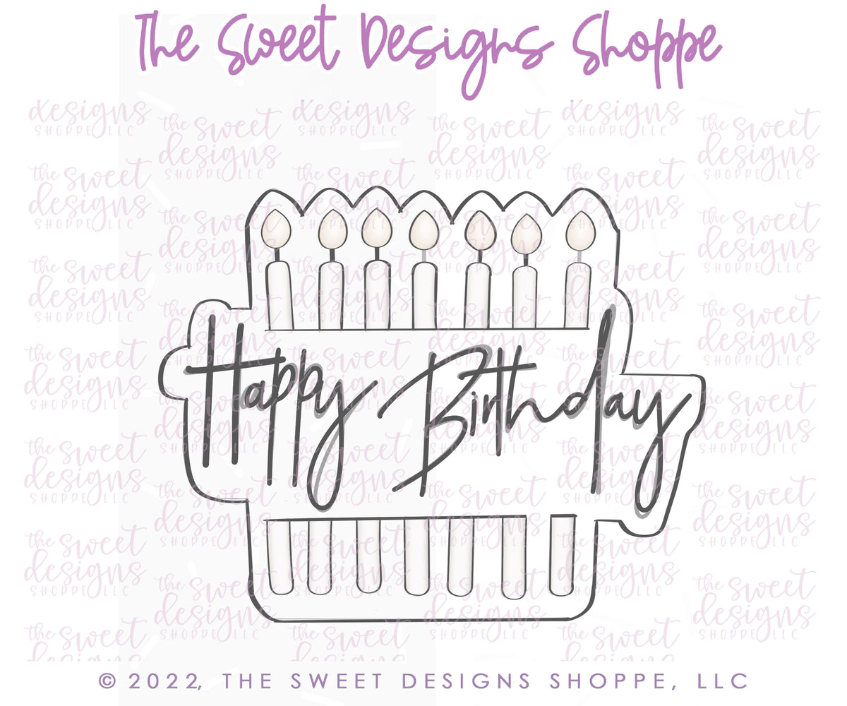 Cookie Cutters - 6 B's Creations: "Birthday" Class Cookie Cutters Set - Set of 6 Cookie Cutters - Online class not included - The Sweet Designs Shoppe - TSDS - - 6b,6bs,6bscreations,ALL,balloons,Birthay class,Birthday,Birthday Hat,birthday set,Brittany Geil,cake,candles,class,Cookie Cutter,geil,happybirthdday,online,Promocode,regular sets,set,sets,STL