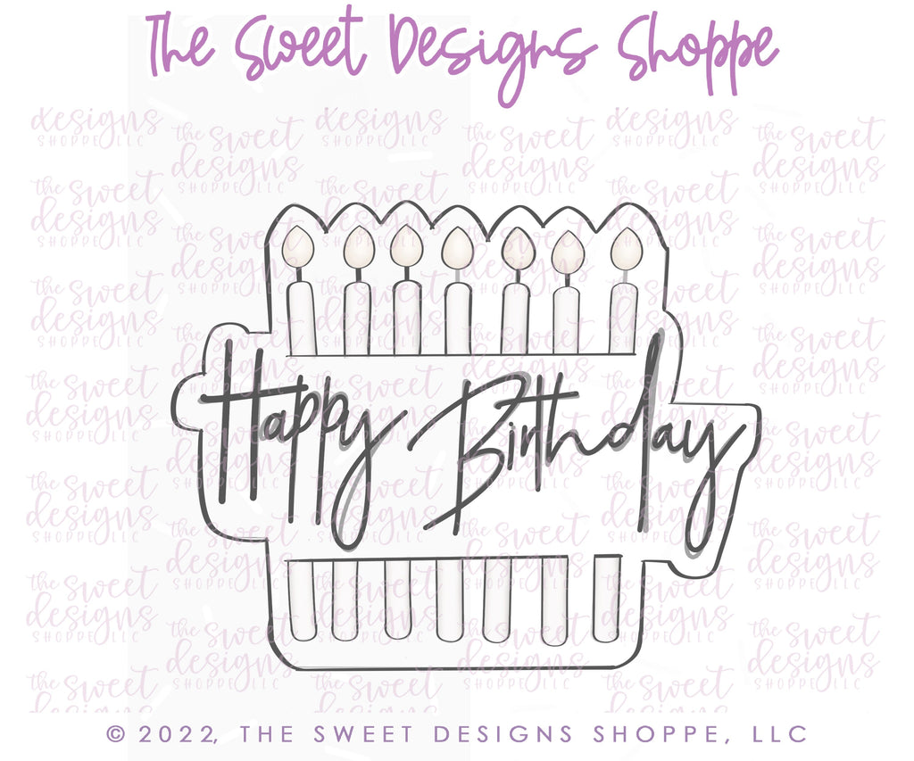 Cookie Cutters - 6 B's Creations: "Birthday" Class Cookie Cutters Set - Set of 6 Cookie Cutters - Online class not included - The Sweet Designs Shoppe - TSDS - - 6b,6bs,6bscreations,ALL,balloons,Birthay class,Birthday,Birthday Hat,birthday set,Brittany Geil,cake,candles,class,Cookie Cutter,geil,happybirthdday,online,Promocode,regular sets,set,sets,STL