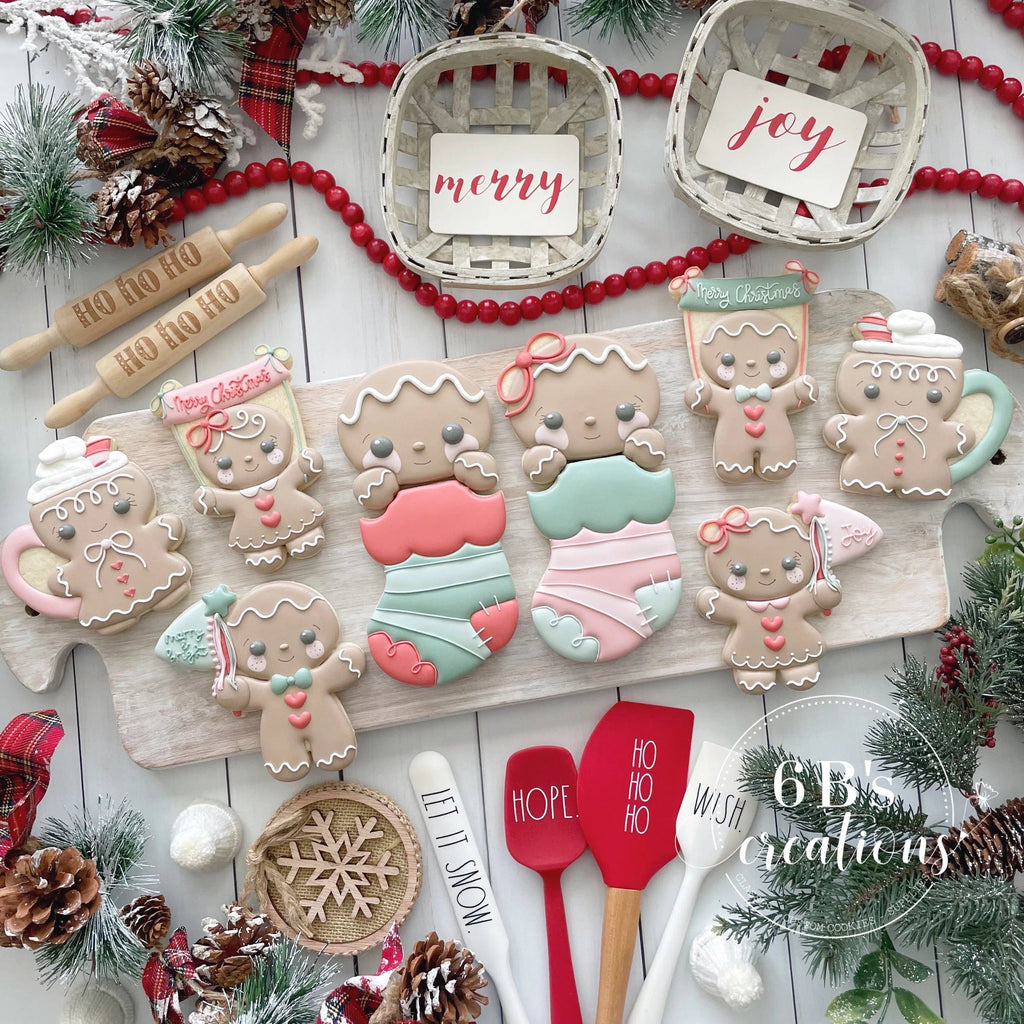 Cookie Cutters - 6 B's Creations: Gingerbread Lovin Class Cookie Cutters Set - Set of 9 Cookie Cutters - Online Class not included - The Sweet Designs Shoppe - TSDS - - 6b,6bs,6bscreations,ALL,Brittany Geil,Christmas,Christmas / Winter,Christmas Cookies,class,Cookie Cutter,Ginger bread,ginger lovin set,Ginger set,Gingerbread,mug,mugs,online,Promocode,set,sets,STL