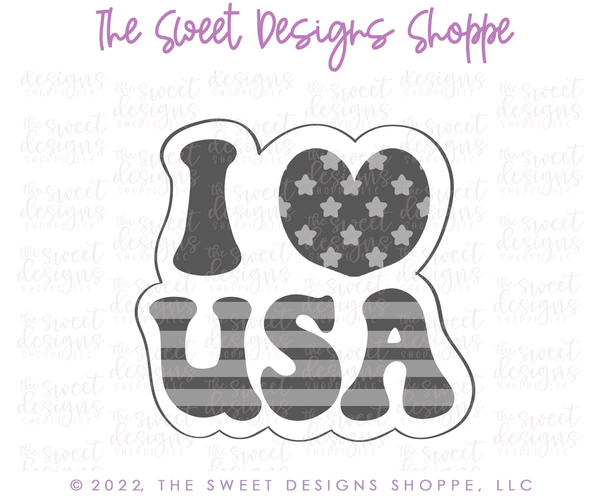 Cookie Cutters - 6 B's Creations: "Retro Patriotic" Class Cookie Cutters Set - Set of 9 Cookie Cutters - Online class not included. - The Sweet Designs Shoppe - TSDS - - 4th,4th of July,6b,6bs,6bscreations,ALL,Brittany Geil,class,Cookie Cutter,geil,online,Patriotic,Patriotric,Promocode,regular sets,set,sets,STL,Summer,USA