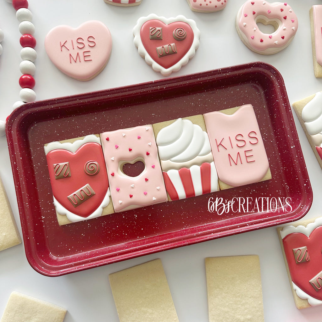 Cookie Cutters - 6 B's Creations - Sweet Treats Rectangles - Set of 2 Cutters - Online Class not Included- Cookie Cutters - The Sweet Designs Shoppe - TSDS - - 6b,6bs,6bscreations,ALL,Brittany Geil,class,Cookie Cutter,geil,online,Promocode,set,sets,STL,sweet treats,sweet treats rectangle,sweet treats rectangles,Valentines,valentines rectangle,valentines sweet treats