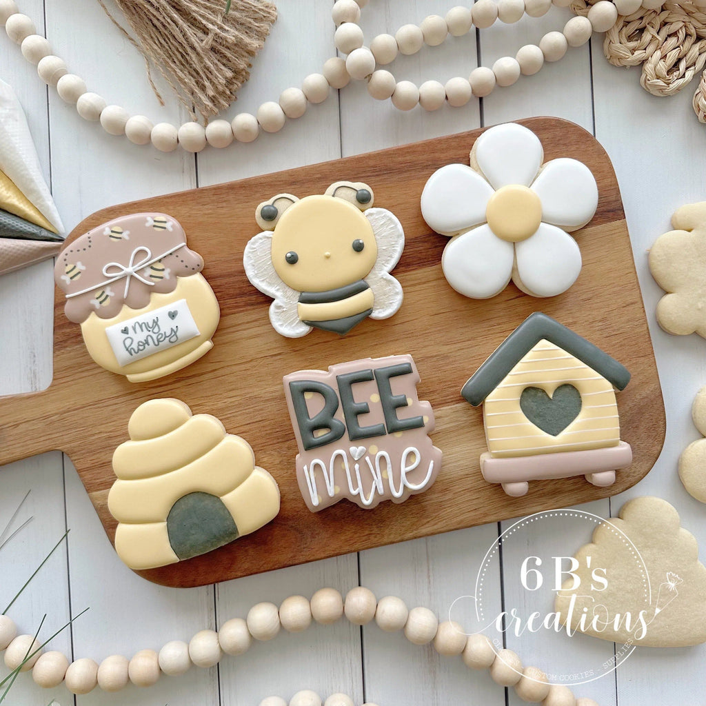 Cookie Cutters - 6 B's Creations: Teaching Partners Class - BEE Mine - Set of 6 Mid Size Cookie Cutters - Online Class not included - The Sweet Designs Shoppe - Set of 6 - Mid Size Cutters - 6b, 6bs, 6bscreations, ALL, Brittany Geil, Cookie Cutter, geil, Love, Nature, online, Promocode, set, sets, valentine, Valentine's