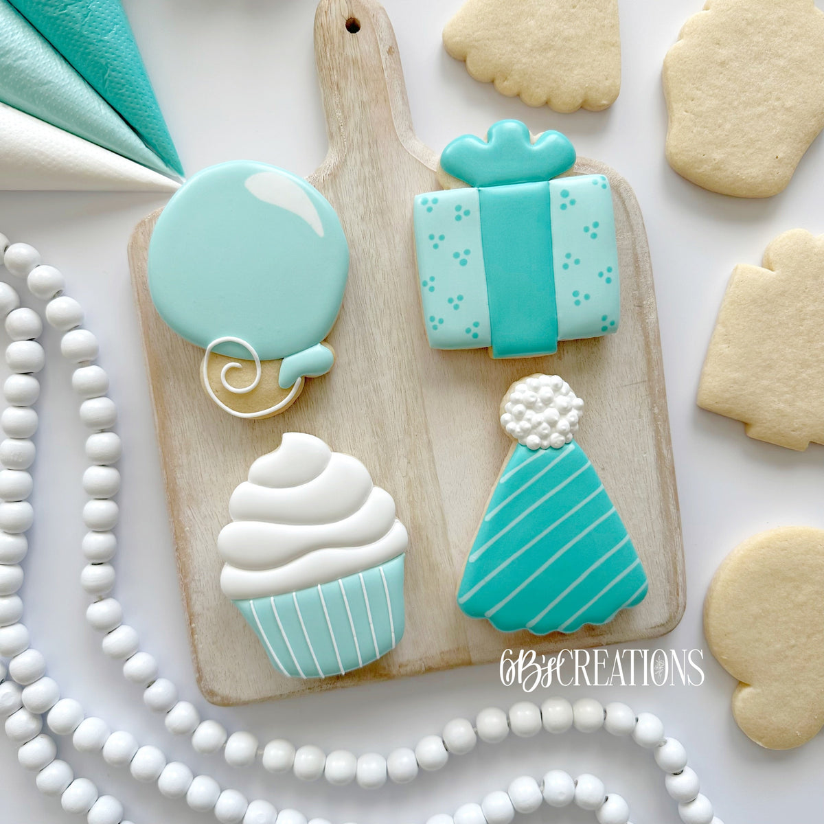 Cookie Cutters - 6 B's Creations: Teaching Partners Class - Birthday - Set of 4 Cutters - Online Class not Included - The Sweet Designs Shoppe - TSDS - - 6b,6bs,6bscreations,ALL,Birthay class,Birthday,birthday set,Brittany Geil,class,Cookie Cutter,geil,happybirthdday,online,Promocode,set,sets,STL,Teaching partners
