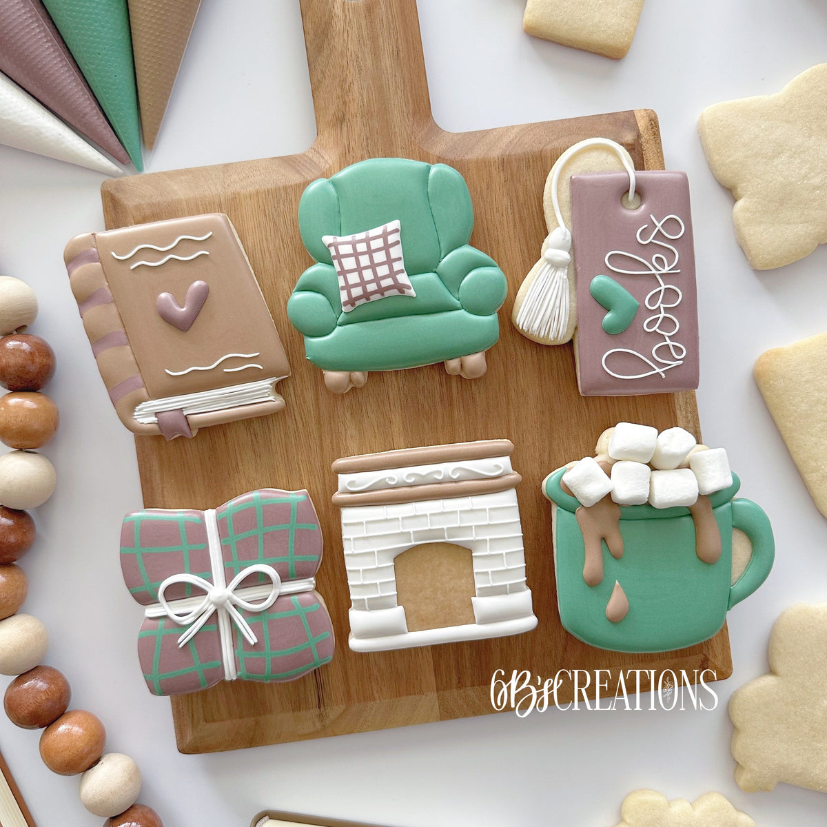 Cookie Cutters - 6 B's Creations: Teaching Partners Class - Cozy Book - Set of 6 Mid Size Cookie Cutters - Online Class not included - The Sweet Designs Shoppe - TSDS - - 6b,6bs,6bscreations,ALL,beverage,beverages,Brittany Geil,Christmas / Winter,Cookie Cutter,Food & Beverages,Food and Beverage,geil,online,Promocode,set,STL,valentine,Valentines,Valentines set,Winter,Winter classes