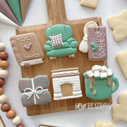 Cookie Cutters - 6 B's Creations: Teaching Partners Class - Cozy Book - Set of 6 Mid Size Cookie Cutters - Online Class not included - The Sweet Designs Shoppe - TSDS - - 6b,6bs,6bscreations,ALL,beverage,beverages,Brittany Geil,Christmas / Winter,Cookie Cutter,Food & Beverages,Food and Beverage,geil,online,Promocode,set,STL,valentine,Valentines,Valentines set,Winter,Winter classes