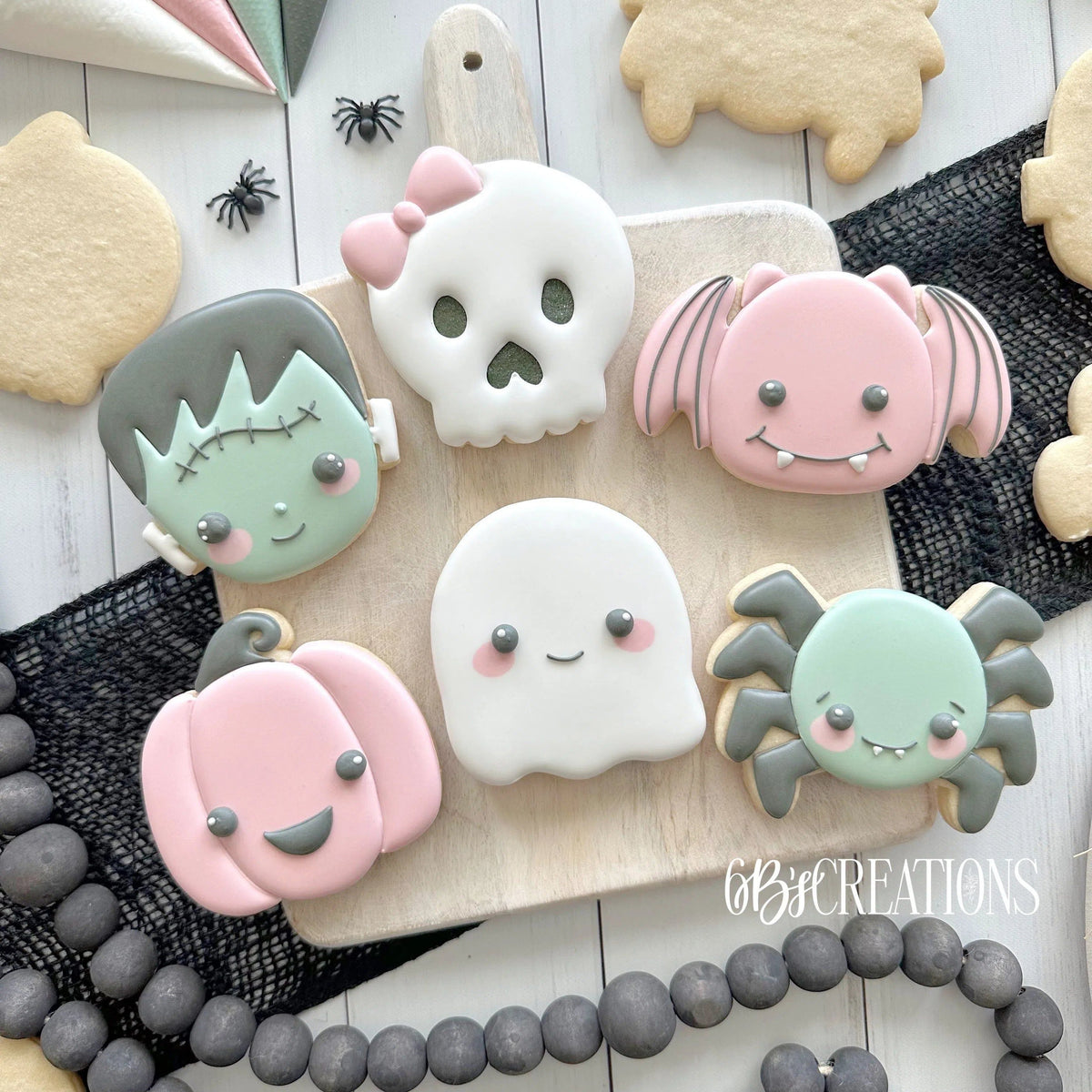 Cookie Cutters - 6 B's Creations: Teaching Partners Class - Cute Halloween - Set of 6 Cookie Cutters - Online Class not Included - The Sweet Designs Shoppe - TSDS - - 6b,6bs,6bscreations,ALL,Brittany Geil,Cookie Cutter,Fall / Halloween,geil,halloween,Halloween / Fall / Thanksgiving,Halloween set,Halloween Sets,online,Promocode,set,sets,STL