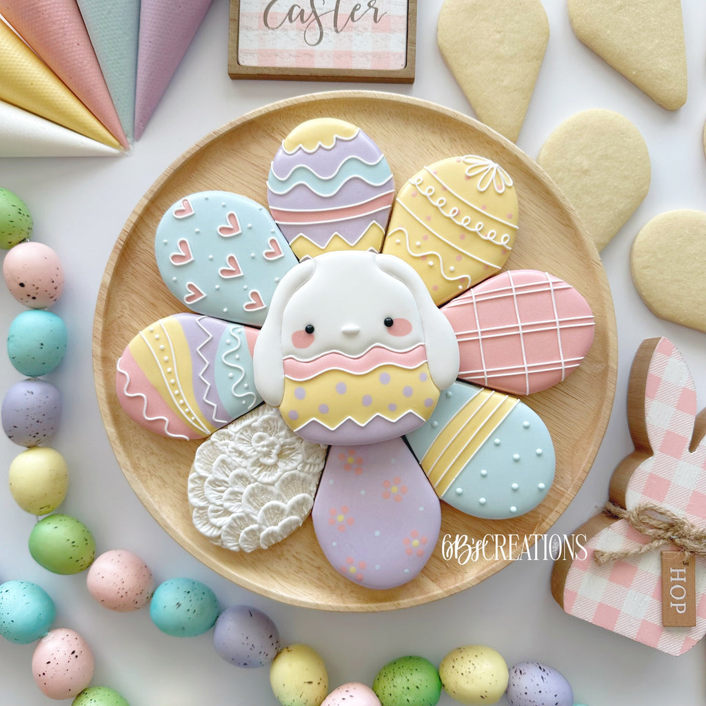Cookie Cutters - 6 B's Creations: Teaching Partners Class - Easter Egg Platter With Bunny Plush - Set of 2 Cutters - Online Class not Included - The Sweet Designs Shoppe - TSDS - - 6b,6bs,6bscreations,ALL,Brittany Geil,class,Cookie Cutter,Easter,Easter / Spring,easter set of 2,Easter with Plush Bunny,geil,online,Promocode,set,set of 2,sets,STL