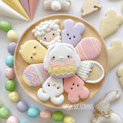 Cookie Cutters - 6 B's Creations: Teaching Partners Class - Easter Platter With Bunny Plush - Set of 6 Cutters - Online Class not Included - The Sweet Designs Shoppe - TSDS - - 6b,6bs,6bscreations,ALL,Brittany Geil,class,Cookie Cutter,Easter,Easter / Spring,geil,online,Promocode,set,set of 2,sets,Spring,STL