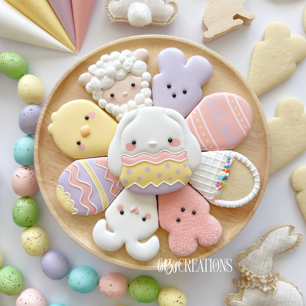 Cookie Cutters - 6 B's Creations: Teaching Partners Class - Easter Platter With Bunny Plush - Set of 6 Cutters - Online Class not Included - The Sweet Designs Shoppe - TSDS - - 6b,6bs,6bscreations,ALL,Brittany Geil,class,Cookie Cutter,Easter,Easter / Spring,geil,online,Promocode,set,set of 2,sets,Spring,STL