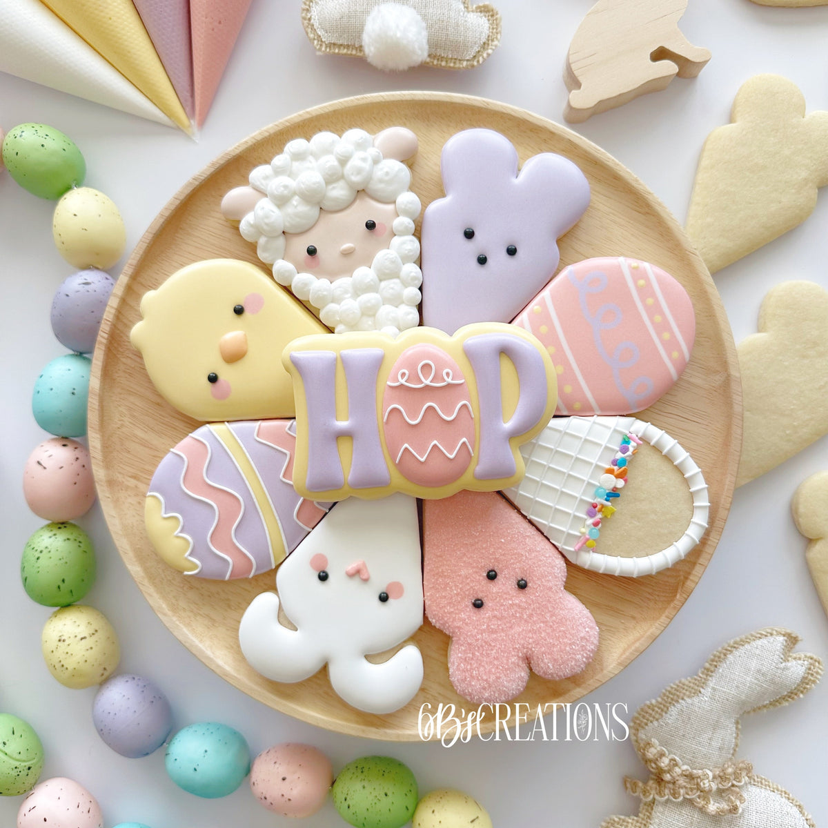 Cookie Cutters - 6 B's Creations: Teaching Partners Class - Easter Platter With Hop Plaque - Set of 6 Cutters - Online Class not Included - The Sweet Designs Shoppe - TSDS - - 6b,6bs,6bscreations,ALL,Brittany Geil,class,Cookie Cutter,Easter,Easter / Spring,easter hop plaque,geil,online,Promocode,set,set of 2,sets,STL