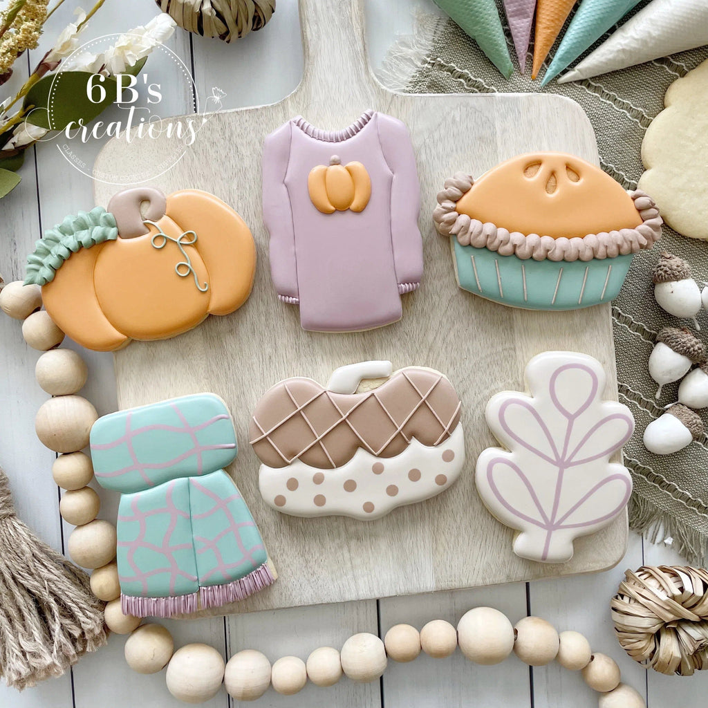 Cookie Cutters - 6 B's Creations: Teaching Partners Class Fall Vibes - Set of 6 Cookie Cutters - Online Class not included - The Sweet Designs Shoppe - TSDS - - 6b,6bs,6bscreations,Accessories,ALL,Brittany Geil,Christmas,Christmas / Winter,class,Clothing / Accessories,Cookie Cutter,Fall,Fall / Thanksgiving,geil,Halloween / Fall / Thanksgiving,online,Promocode,Pumpkin,pumpkin pie,Pumpkin set,pumpkin spice latte,set,sets,STL,sweater