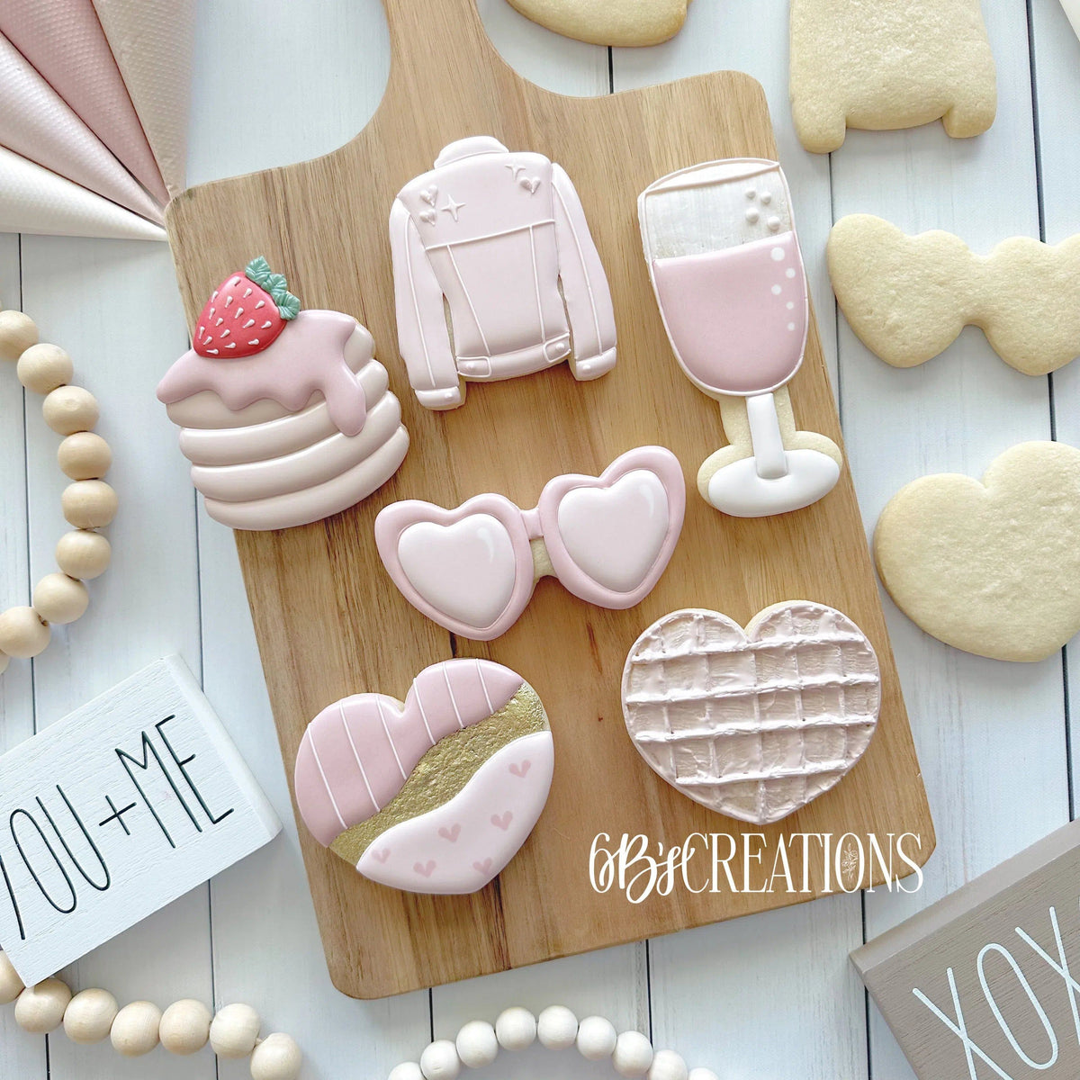 Cookie Cutters - 6 B's Creations: Teaching Partners Class - Galentine's Day Brunch - Set of 5 Cookie Cutters - Online Class not Included - The Sweet Designs Shoppe - TSDS - Set of 5 - MidSize Cutters - 6b,6bs,6bscreations,ALL,Brittany Geil,brunch,Cookie Cutter,day brunch,friends,Galentines,geil,Love,online,Promocode,set,sets,STL,valentine,valentines,valentines friends,Valentines set