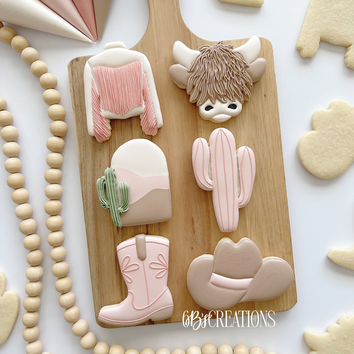 Cookie Cutters - 6 B's Creations: Teaching Partners Class - Giddy Up! - Set of 7 MidSize Cutters - Online Class not Included - The Sweet Designs Shoppe - TSDS - - 6b,6bs,6bscreations,ALL,Brittany Geil,class,Cookie Cutter,Cow,Cowboy,cowgirl,cowgirl set,geil,online,Patriotic,Patriotric,Promocode,rodeo,set,sets,STL,USA