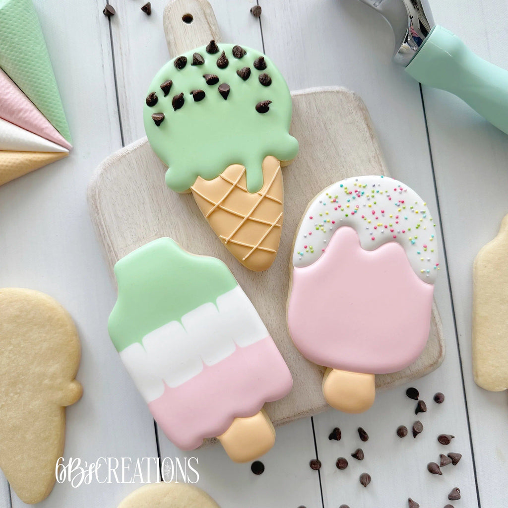 Cookie Cutters - 6 B's Creations: Teaching Partners Class - Kids' Sweet Treats - Set of 3 Cookie Cutters - Online Class not included - The Sweet Designs Shoppe - TSDS - - 6b,6bs,6bscreations,ALL,Brittany Geil,class,Cookie Cutter,geil,Ice Cream,icecream,online,popscicle,Promocode,set,sets,STL,Summer,Sweet,Sweets