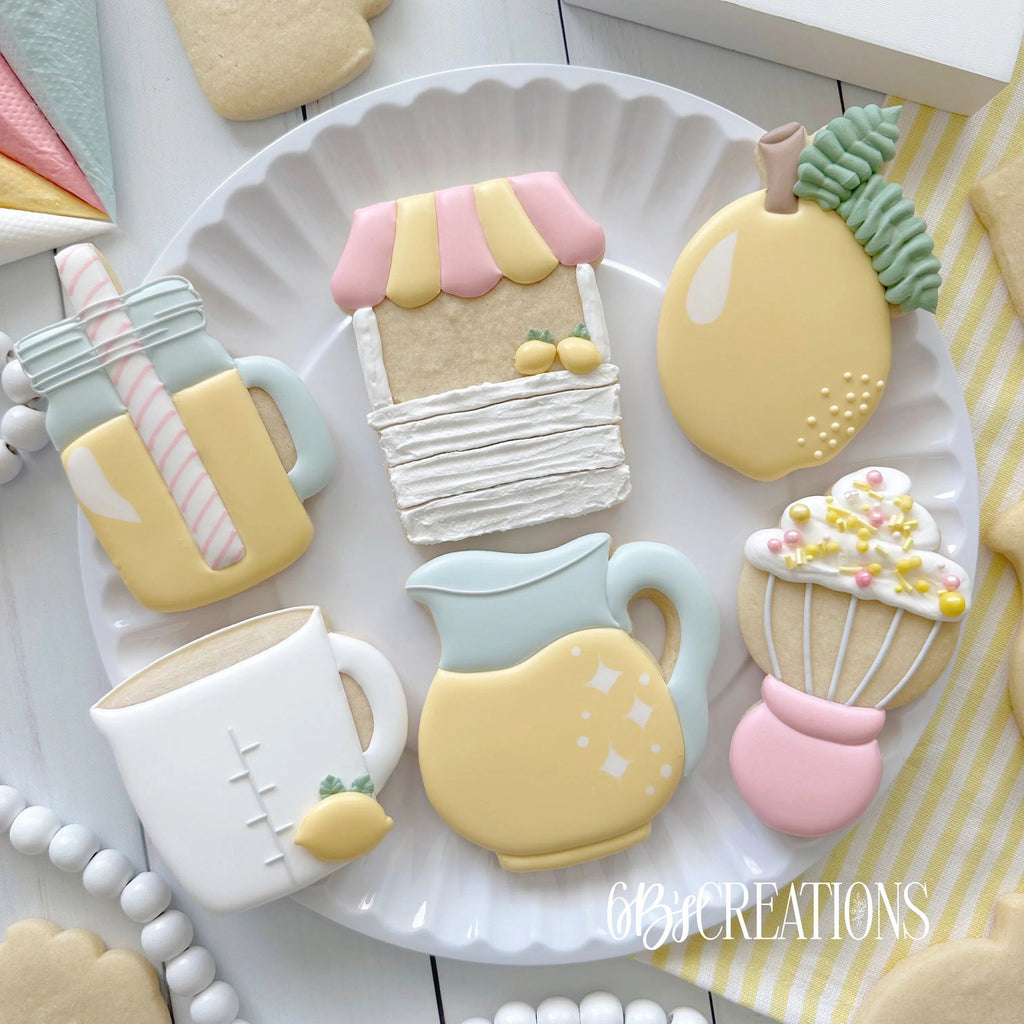 Cookie Cutters - 6 B's Creations: Teaching Partners Class - Lemonade - Set of 6 Cookie Cutters - Online Class not included - The Sweet Designs Shoppe - TSDS - - 6b,6bs,6bscreations,ALL,Brittany Geil,class,Cookie Cutter,drink,fruit,geil,lemon,lemonade,lemonade stand,online,Promocode,set,sets,STL,summer,Teaching partners