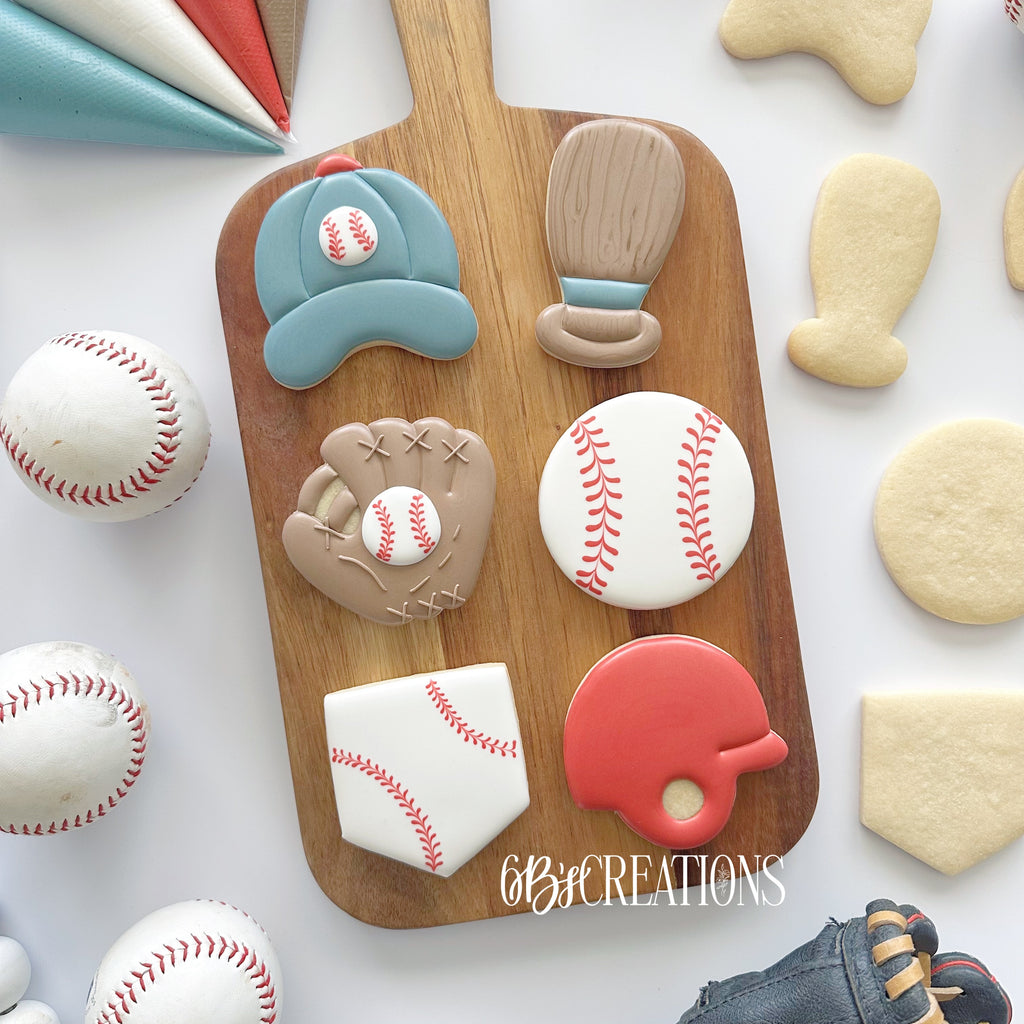 Cookie Cutters - 6 B's Creations: Teaching Partners Class - Let's Play Ball - Set of 6 Mid Size Cookie Cutters - Online Class not included - The Sweet Designs Shoppe - TSDS - - 6b,6bs,6bscreations,ALL,baseball set,Brittany Geil,Cookie Cutter,Food & Beverages,geil,Let's Play Ball,major league,MLB,online,Promocode,set,sport,Sports sets,STL