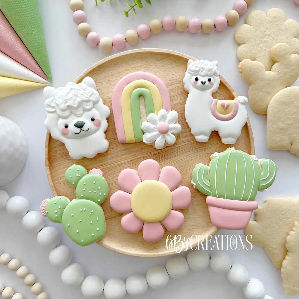 Cookie Cutters - 6 B's Creations: Teaching Partners Class - Llama Love - Set of 6 Mid Size Cookie Cutters - Online Class not included - The Sweet Designs Shoppe - TSDS - - 6b,6bs,6bscreations,ALL,Animal,Animals,Brittany Geil,cactus and Llama,Cactus and Llama Set,Cookie Cutter,geil,Llama,Llama and Cactus,Llama and Cactus Set,Llama Love,Llama Set,Love,online,Promocode,set,sets,STL