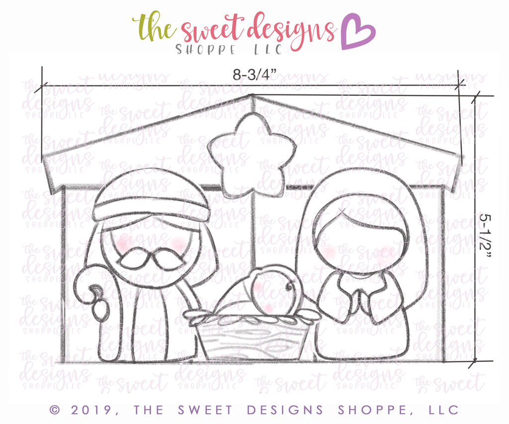 Cookie Cutters - 6 B's Creations: Teaching Partners Class - Nativity - Set of 6 Cookie Cutters - Online Class not included - The Sweet Designs Shoppe - TSDS - - 6b,6bs,6bscreations,ALL,Baby Jesus,Brittany Geil,Christmas,Christmas / Winter,Christmas Cookies,class,Cookie Cutter,geil,Joseph,Mary,Nativity,Nativity Platter,online,platter,Promocode,set,sets,STL