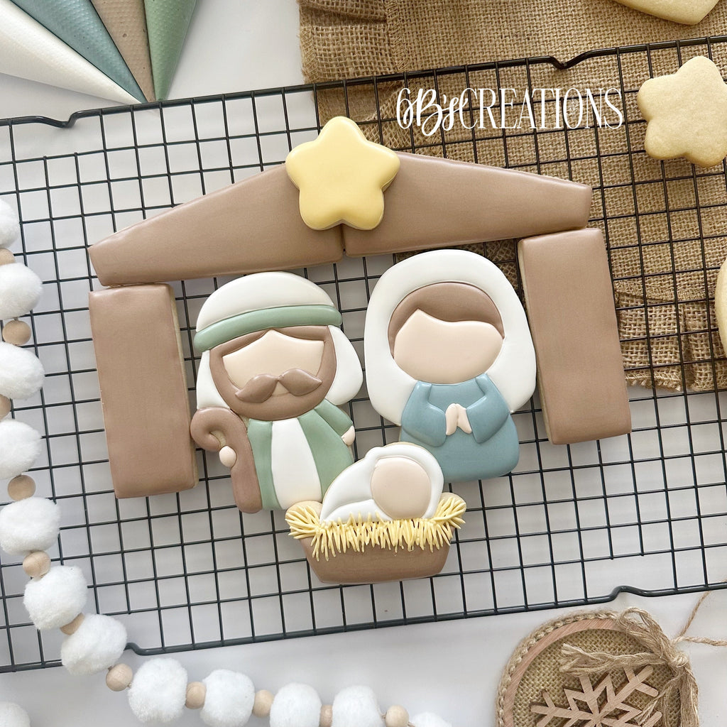 Cookie Cutters - 6 B's Creations: Teaching Partners Class - Nativity - Set of 6 Cookie Cutters - Online Class not included - The Sweet Designs Shoppe - TSDS - - 6b,6bs,6bscreations,ALL,Baby Jesus,Brittany Geil,Christmas,Christmas / Winter,Christmas Cookies,class,Cookie Cutter,geil,Joseph,Mary,Nativity,Nativity Platter,online,platter,Promocode,set,sets,STL