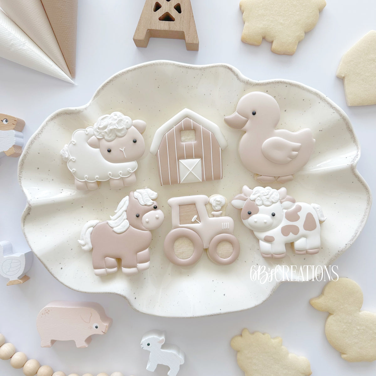 Cookie Cutters - 6 B's Creations: Teaching Partners Class - Old MacDonald Had a Farm - Set of 6 Cutters - Online Class not Included - The Sweet Designs Shoppe - TSDS - - 6b,6bs,6bscreations,ALL,Animal,Animals,barnyard,Brittany Geil,Cookie Cutter,famr,farm animales,geil,Old MacDonald Had a Farm,Old McDonald,online,Promocode,set,sets,STL,teaching partners