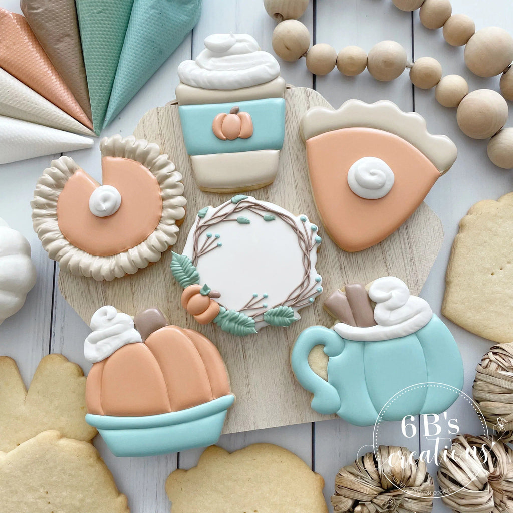 Cookie Cutters - 6 B's Creations: Teaching Partners Class Pumpkin Spice - Set of 6 Cookie Cutters - Online Class not included - The Sweet Designs Shoppe - TSDS - - 6b,6bs,6bscreations,ALL,Brittany Geil,class,Cookie Cutter,Fall,Fall / Thanksgiving,geil,Halloween / Fall / Thanksgiving,mug,mugs,online,Promocode,Pumpkin,pumpkin pie,Pumpkin set,pumpkin spice latte,set,sets,STL