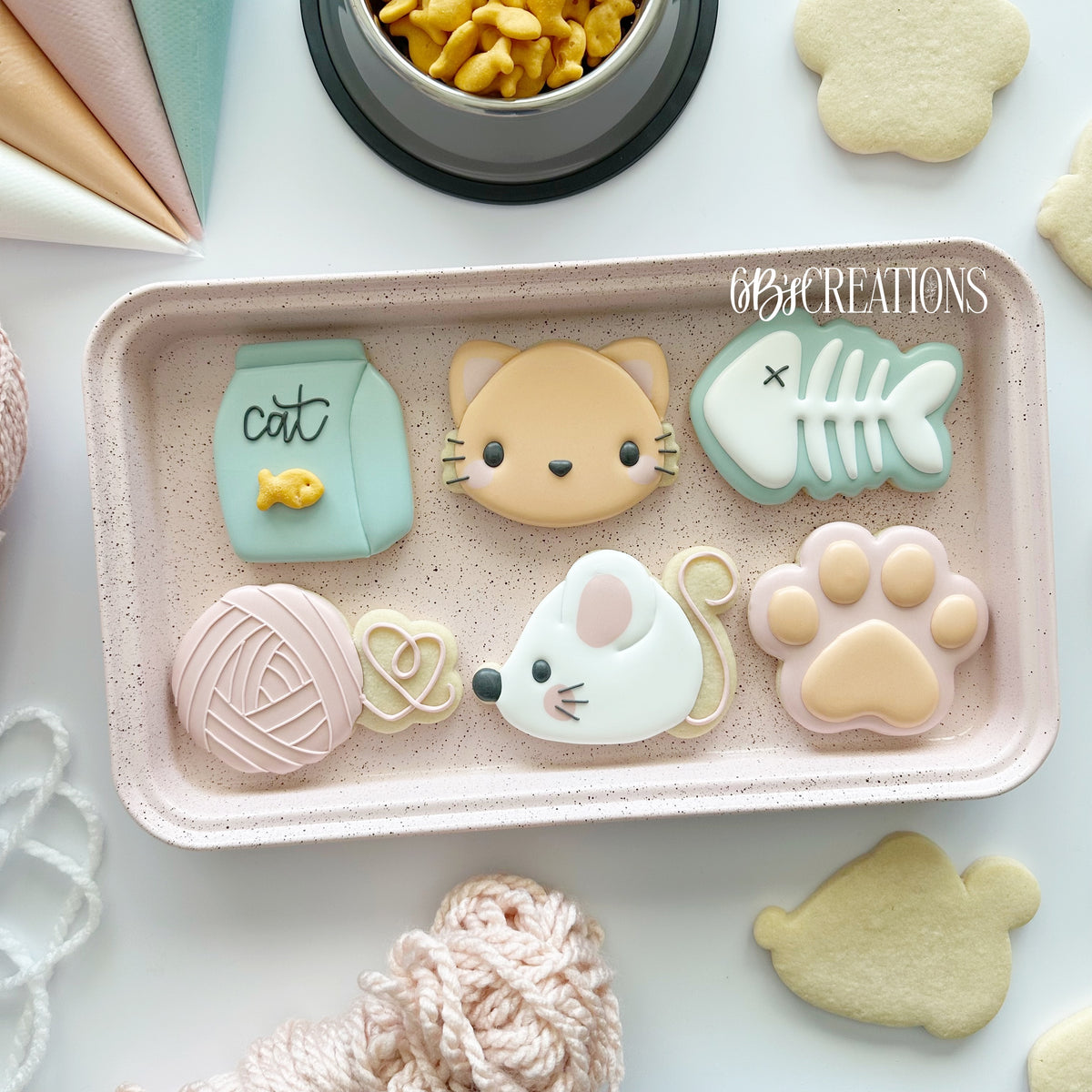 Cookie Cutters - 6 B's Creations: Teaching Partners Class - Purrfect Paws - Set of 6 Mid Size Cookie Cutters - Online Class not included - The Sweet Designs Shoppe - TSDS - - 6b,6bs,6bscreations,ALL,Animal,Animals,Animals and Insects,Brittany Geil,Cat,cat food,cat paw,cat set,Cookie Cutter,Food & Beverages,geil,online,pet,pets,Promocode,Purrfect Paws,set,STL