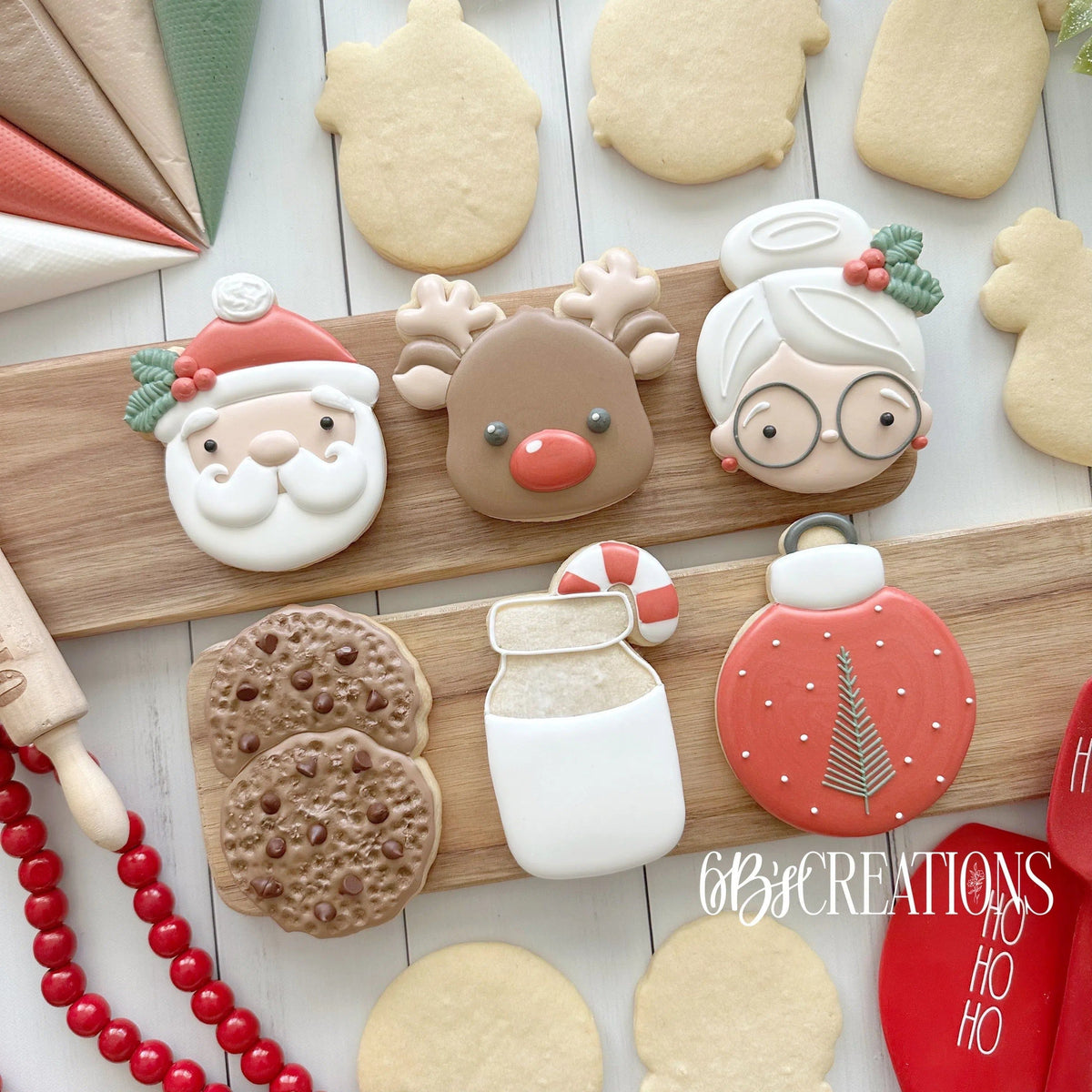 Cookie Cutters - 6 B's Creations: Teaching Partners Class - Reindeer Christmas - Set of 6 Cookie Cutters - Online Class not Included - The Sweet Designs Shoppe - TSDS - - 6b,6bs,6bscreations,ALL,Brittany Geil,Christmas,Christmas / Winter,Christmas Cookies,Christmas decoration,Christmas Tree,class,Cookie Cutter,geil,online,Promocode,set,sets,STL