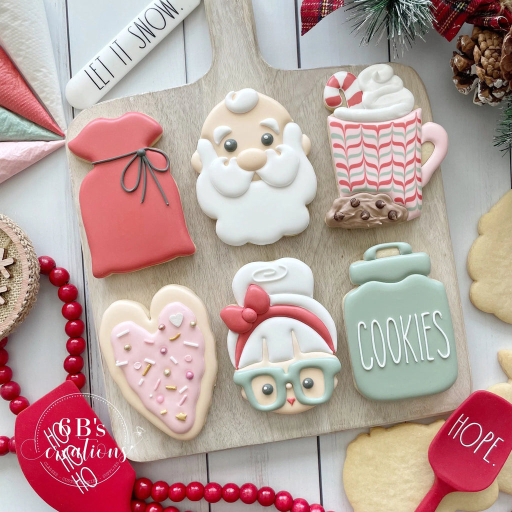 Cookie Cutters - 6 B's Creations: Teaching Partners Class Santa Baby - Set of 6 Cookie Cutters - Online Class not included - The Sweet Designs Shoppe - TSDS - - 6b,6bs,6bscreations,ALL,Brittany Geil,Christmas,Christmas / Winter,Christmas Cookies,class,Cookie Cutter,cookies for Santa,geil,mug,mugs,online,Promocode,Santa,Santa Claus,Santa Face,set,sets,STL
