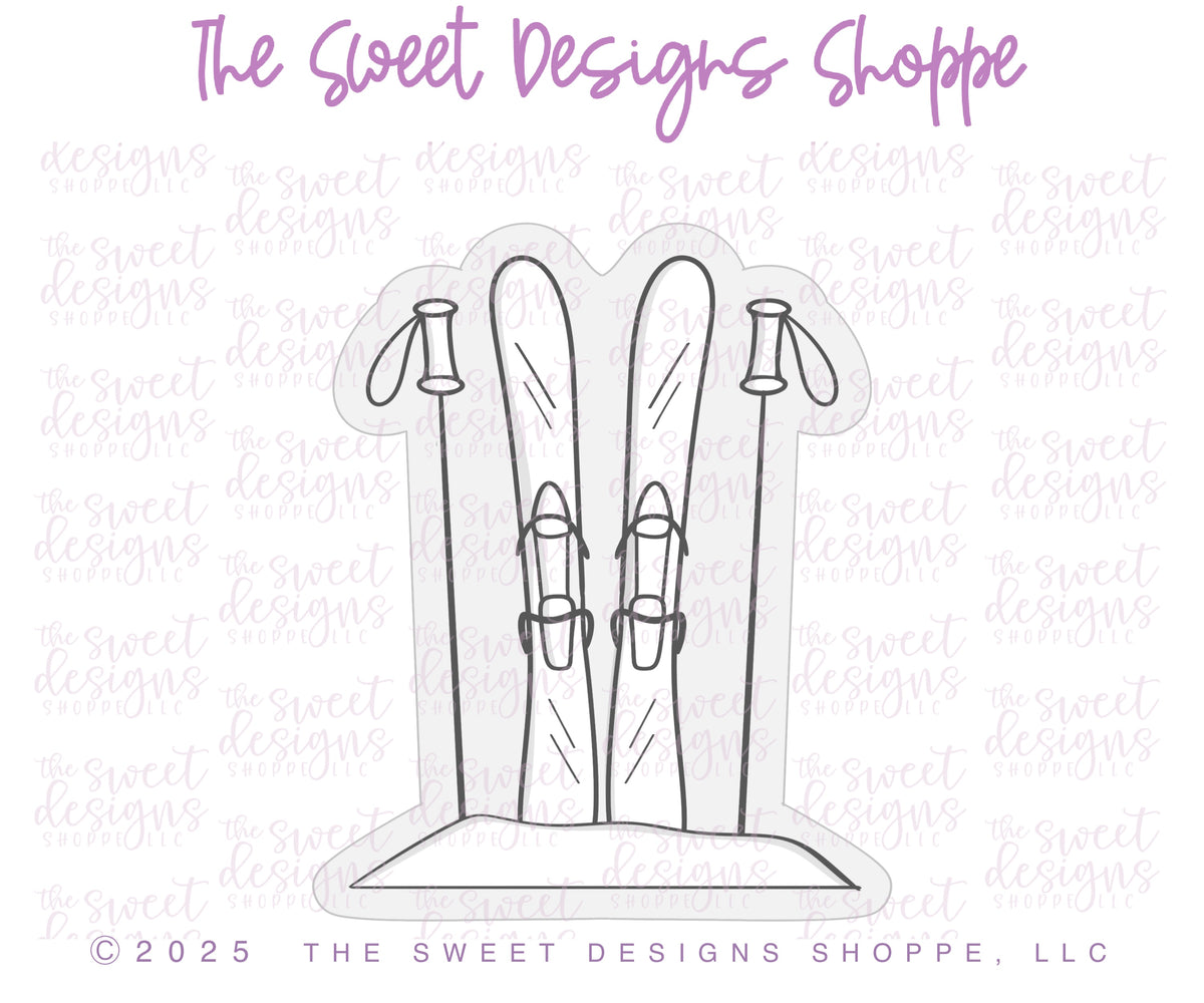Cookie Cutters - 6 B's Creations: Teaching Partners Class - Ski Chalet - Set of 6 MidSize Cutters - Online Class not Included - The Sweet Designs Shoppe - TSDS - - 6b,6bs,6bscreations,ALL,Brittany Geil,Christmas,Christmas / Winter,Cookie Cutter,geil,Mountain,online,Promocode,resort,set,sets,Ski,ski resort,skis chalet,sports,Sports sets,STL,vacation