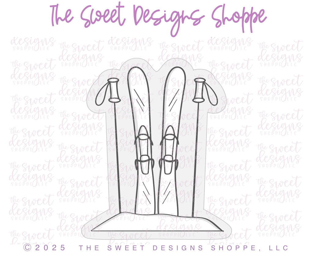 Cookie Cutters - 6 B's Creations: Teaching Partners Class - Ski Chalet - Set of 6 MidSize Cutters - Online Class not Included - The Sweet Designs Shoppe - TSDS - - 6b,6bs,6bscreations,ALL,Brittany Geil,Christmas,Christmas / Winter,Cookie Cutter,geil,Mountain,new,online,Promocode,resort,set,sets,Ski,ski resort,skis chalet,sports,Sports sets,STL,vacation