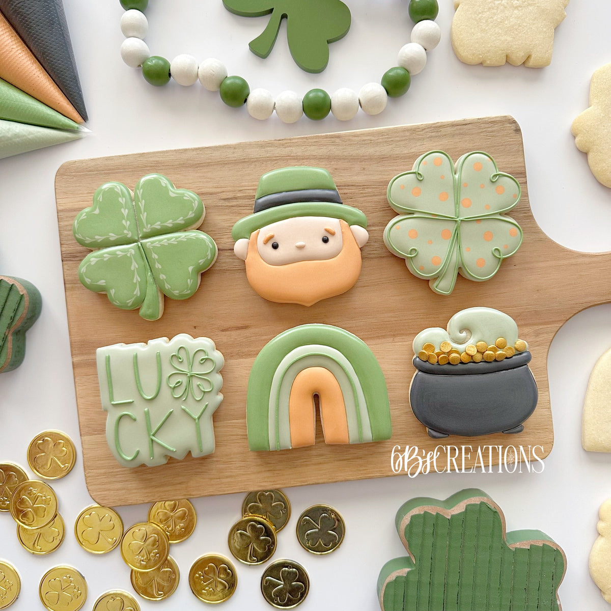 Cookie Cutters - 6 B's Creations: Teaching Partners Class - St. Patrick's Day - Set of 5 Mid Size Cutters - Online Class not Included - The Sweet Designs Shoppe - TSDS - - 6b,6bs,6bscreations,ALL,Cookie Cutter,Mini Sets,Promocode,regular sets,set,St paddy,ST PATRICK,St Patrick’s Day,St. Pat,St. Patricks,STL